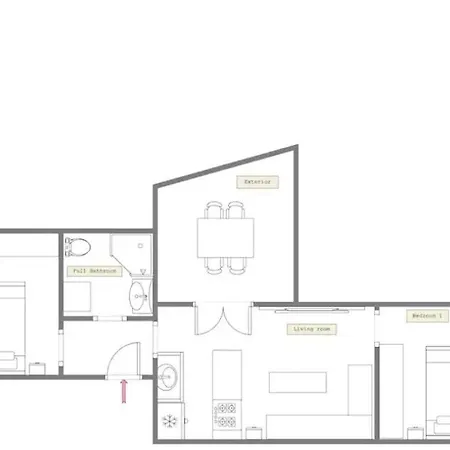 Modern 2 - Bedroom Penthouse In Daire Selanik